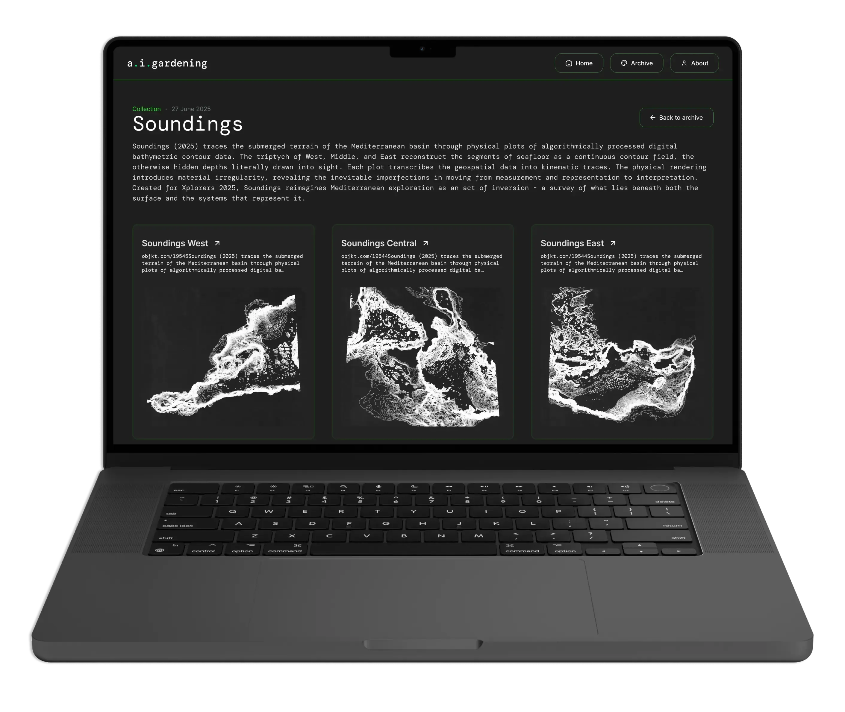 a.i.gardening displayed on a laptop